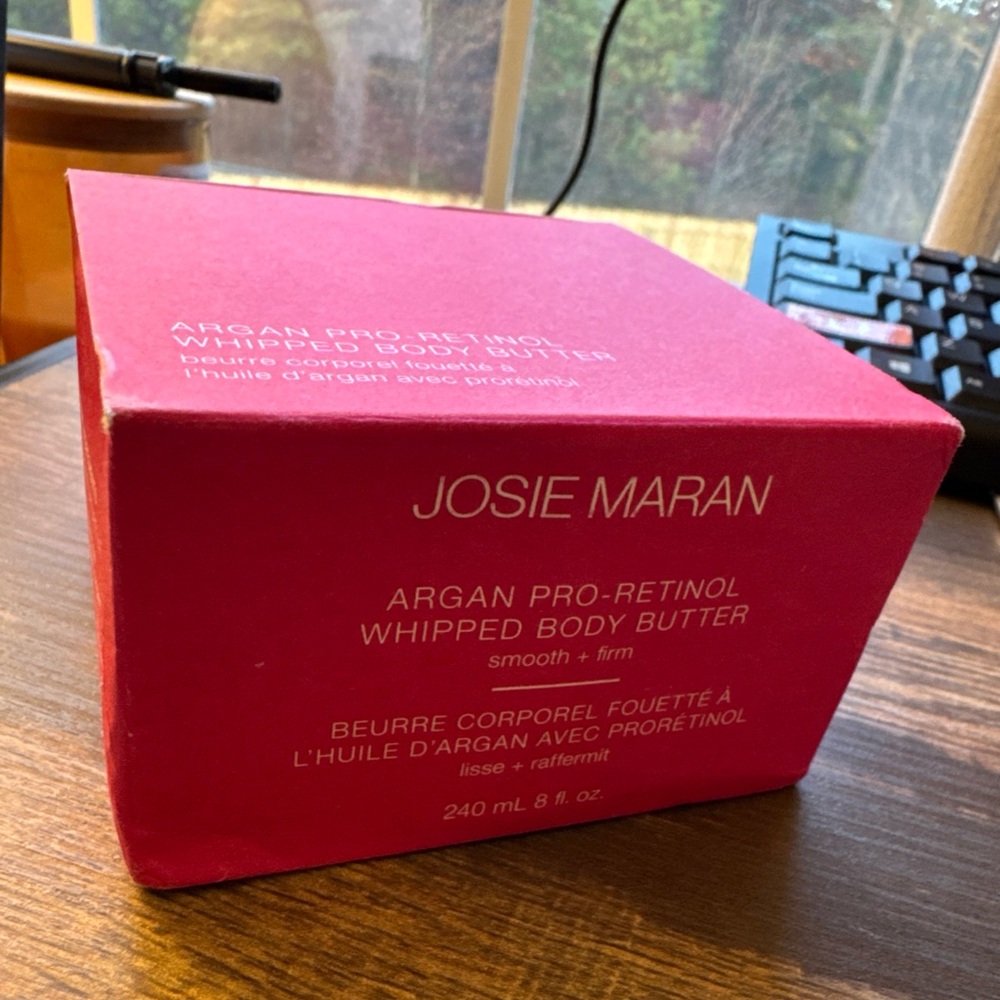 Josie Maran Argan Pro-Retinol Whipped Body Butter unscented 8oz SEALED